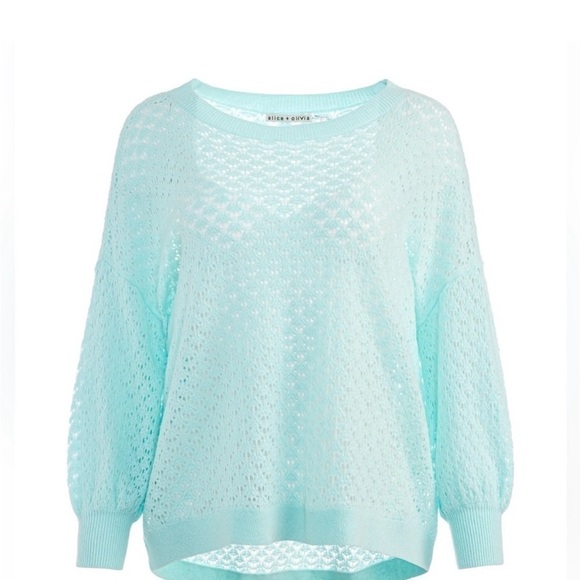 Alice & Olivia Saffi Pointelle Knit Cashmere Blend
Sweater size  XL —NWT - Picture 2 of 11